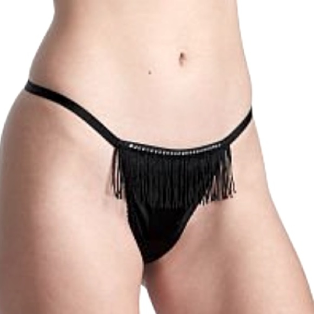 Victoria’s Secret Very Sexy Black Medium NWT 
Fringe V-String Panty